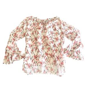 Sheer Rose Print blouse 
